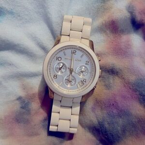 White and gold Michael Kors watch